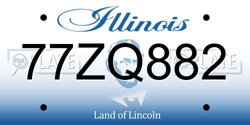 77ZQ882 Illinois License Plate
