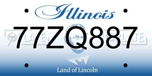 77ZQ887 Illinois License Plate
