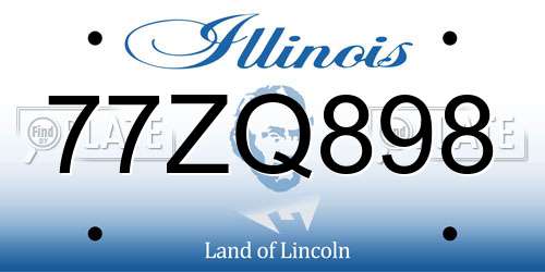 77ZQ898 Illinois License Plate