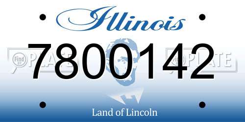 7800142 Illinois License Plate