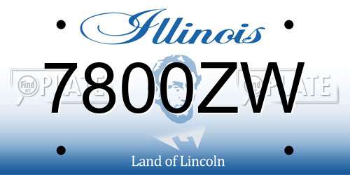 7800ZW Illinois License Plate