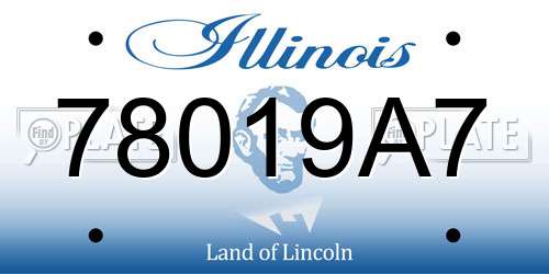 78019A7 Illinois License Plate