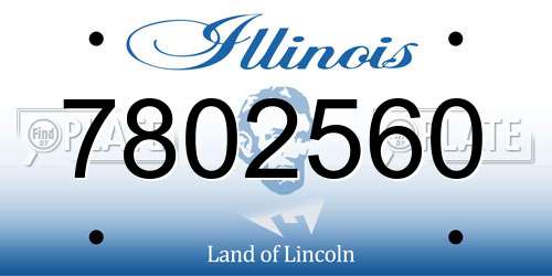 7802560 Illinois License Plate