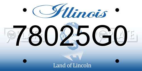 78025G0 Illinois License Plate