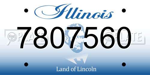 7807560 Illinois License Plate