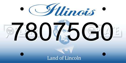 78075G0 Illinois License Plate