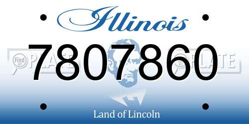 7807860 Illinois License Plate