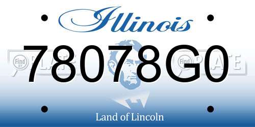 78078G0 Illinois License Plate