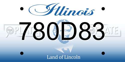 780D83 Illinois License Plate