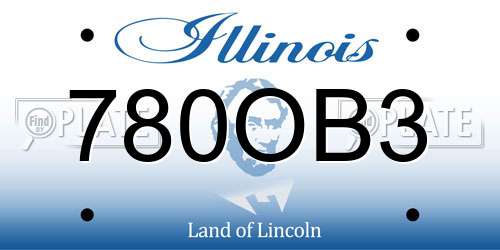 780OB3 Illinois License Plate