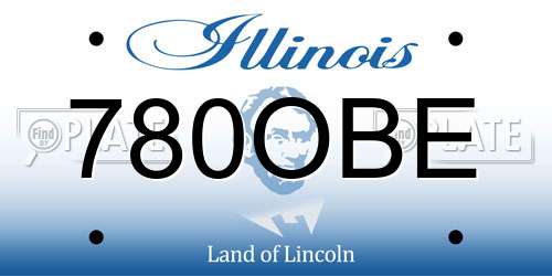 780OBE Illinois License Plate