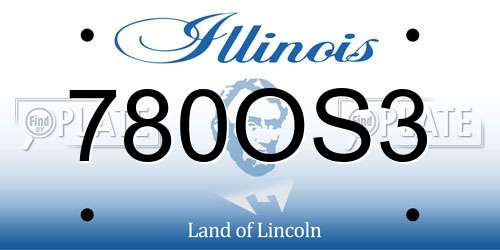 780OS3 Illinois License Plate