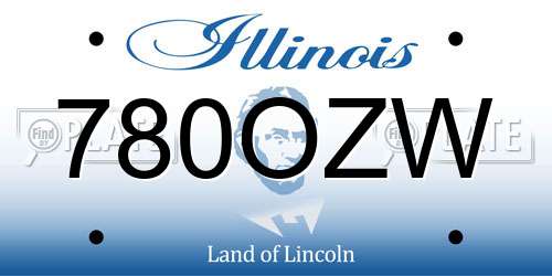 780OZW Illinois License Plate