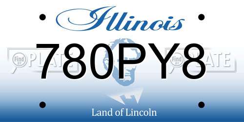 780PY8 Illinois License Plate