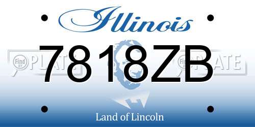 7818ZB Illinois License Plate