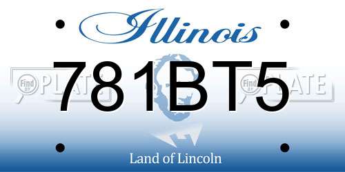 781BT5 Illinois License Plate