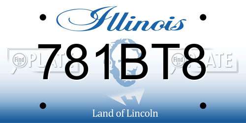 781BT8 Illinois License Plate