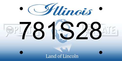 781S28 Illinois License Plate