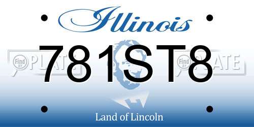 781ST8 Illinois License Plate