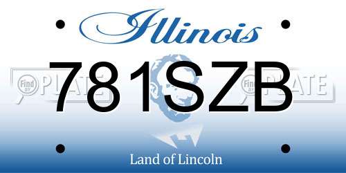 781SZB Illinois License Plate
