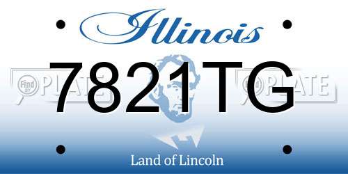 7821TG Illinois License Plate