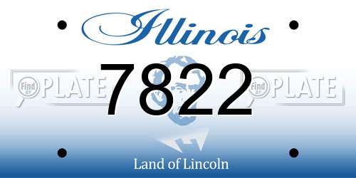 7822 Illinois License Plate