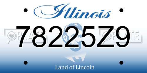 78225Z9 Illinois License Plate
