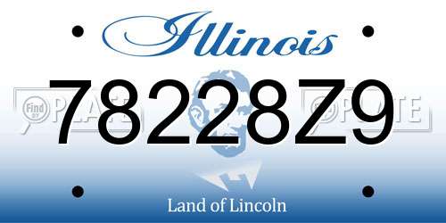 78228Z9 Illinois License Plate