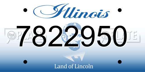 7822950 Illinois License Plate
