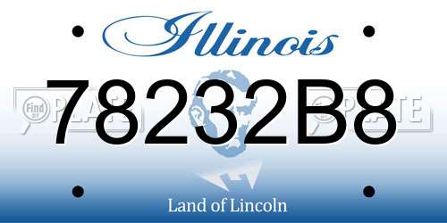 78232B8 Illinois License Plate