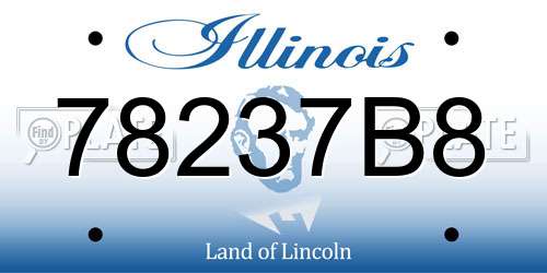 78237B8 Illinois License Plate