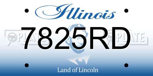 7825RD Illinois License Plate