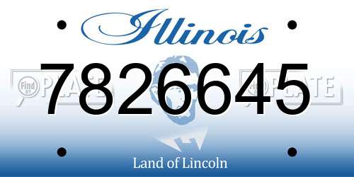 7826645 Illinois License Plate