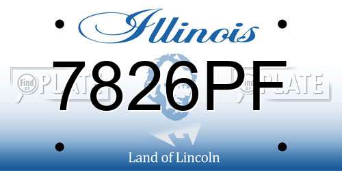 7826PF Illinois License Plate