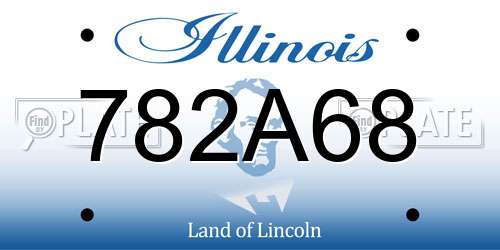 782A68 Illinois License Plate