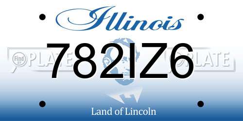 782IZ6 Illinois License Plate