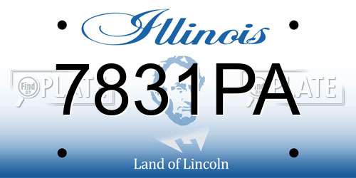 7831PA Illinois License Plate