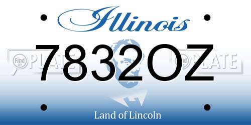 7832OZ Illinois License Plate