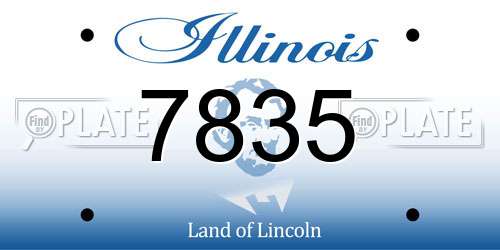 7835 Illinois License Plate