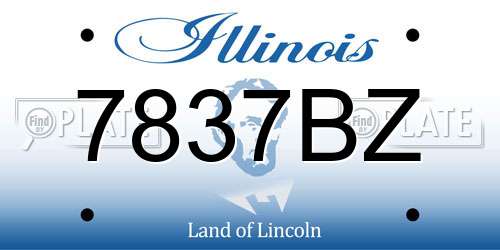 7837BZ Illinois License Plate
