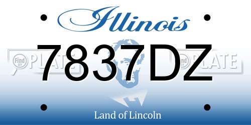 7837DZ Illinois License Plate