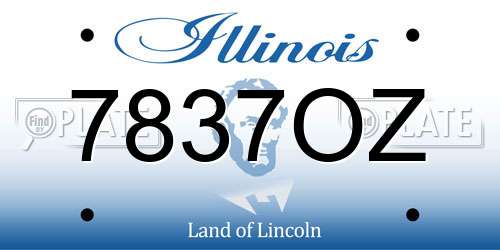 7837OZ Illinois License Plate