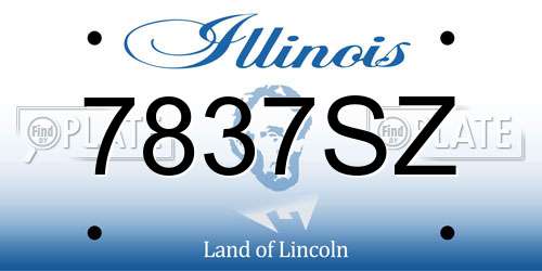 7837SZ Illinois License Plate