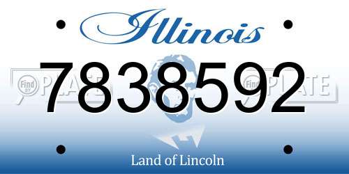 7838592 Illinois License Plate