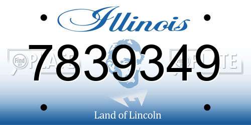 7839349 Illinois License Plate