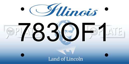 783OF1 Illinois License Plate