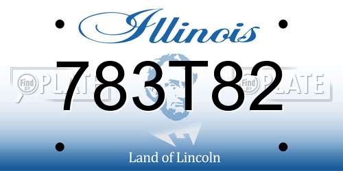 783T82 Illinois License Plate