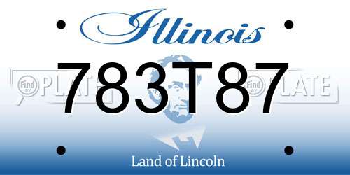 783T87 Illinois License Plate