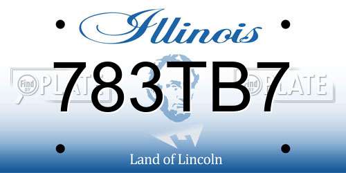 783TB7 Illinois License Plate
