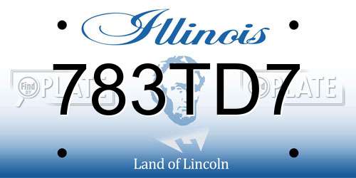 783TD7 Illinois License Plate